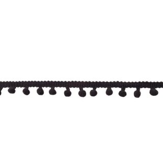 Pomponborte mini/ schwarz