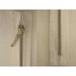 Taschen und Pulli RV/ Metallprofil silber/ 18 cm/ weiß
