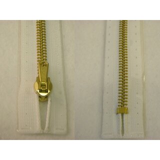 Taschen und Pulli RV/ Metallprofil gold/ 18 cm/ weiß