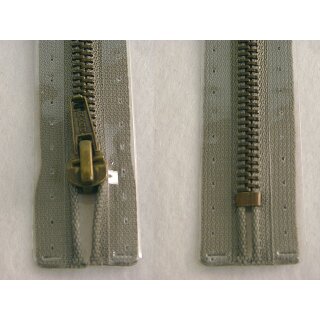 Taschen und Pulli RV/ Metallprofil altmessing/ 18 cm/ grau
