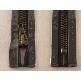Taschen und Pulli RV/ Metallprofil altmessing/ 18 cm/ schwarz