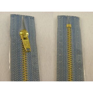RV geschlossen/ 4 mm Metallprofil gold/ 18 cm/ jeans hell
