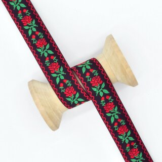Jacquardborte 7 Rosen schmal