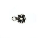 Trachtenschließe Blume/ altsilber