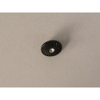 Modeknopf schwarz Blume Strass