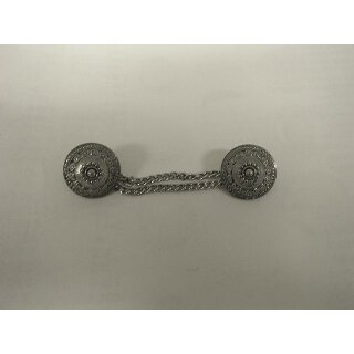Miederknopf silber mit Kette