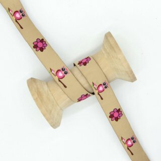Borte Eule beige/pink