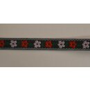 Jacquardborte 13 Blümchen schwarz