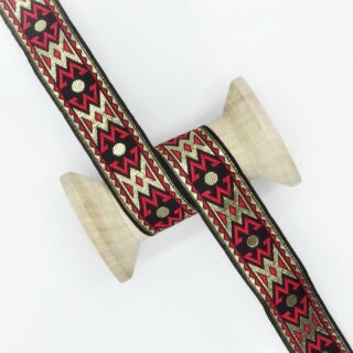 Jacquardborte Ethno rot