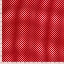 Baumwoll - Stoff Punkte 0,5 cm rot/weiß