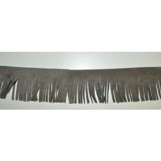 Lederfranse/ 3 cm/ graubraun