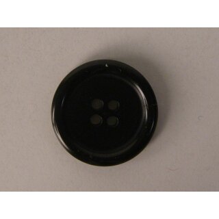 Modeknopf schwarz glänzend mit Rand 15 mm