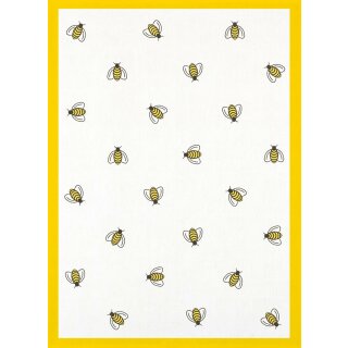 Halbleinen - Geschirrtuch Bienen