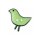 Kinderknopf Kleiner Vogel grün