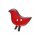 Kinderknopf Kleiner Vogel rot