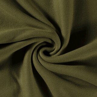 Baumwollfleece uni oliv