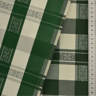 Deko - Stoff Karo mit Ornament grün