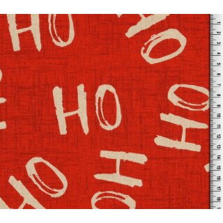 Weihnachts - Stoff HoHoHo Rot