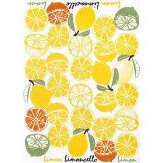 Halbleinen - Geschirrtuch Limoncello