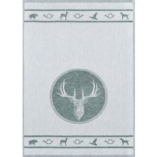 Jacquard - Geschirrtuch Jagd grün