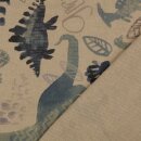 Panamadruck Dinowelt Digital jeansblau