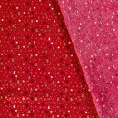Weihnachts - Stoff Goldene Weihnachtsbäume Rot