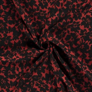 ViskoseTwill Rote Blumen