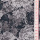 Feincord Graue Blumen