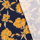 Viskose Twill  Blumen Ocker