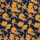 Viskose Twill  Blumen Ocker
