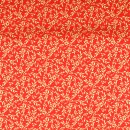 Weihnachts - Baumwollstoff Goldene Zwiege rot