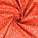 Weihnachts - Baumwollstoff Goldene Zwiege rot