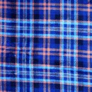 Plüschfleece kariert blau