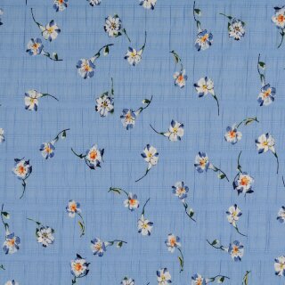 Baumwolle-Slub-Voile Sommerfreude blau
