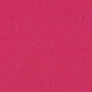 Double Gauze bestickt Bloom fuchsia