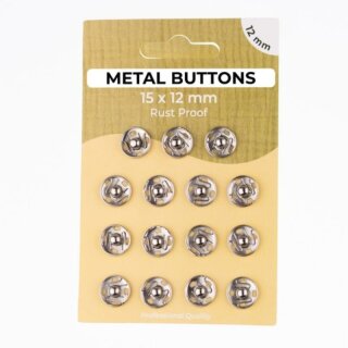 Metalldruckknöpfe silber / 12 mm