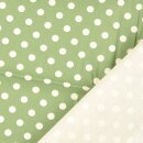Baumwollnessel Vintage Polka-dots grün