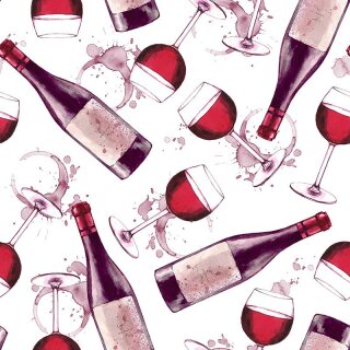 Baumwolldruck Wein