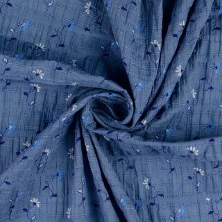 Sale Slub Voile Blümli blau