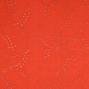 Double Gauze bestickt Flowersplash orangerot