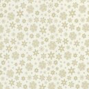 Weihnachts - Baumwollstoff Stern und Flocke creme