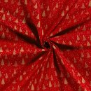 Weihnachts - Baumwollstoff Tannenwald rot