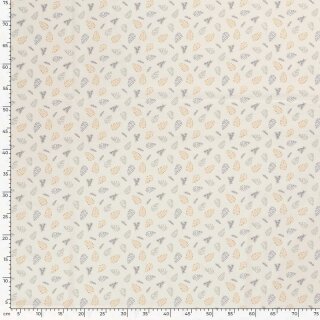 Weihnachts - Baumwollstoff Tannenzapfen creme