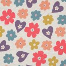 Kinderjersey Polyester-Gemisch Herz, Blumen