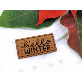 Kunstleder - Label hello Winter