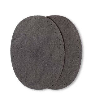 Patches Velourslederimitat/ mittelgrau